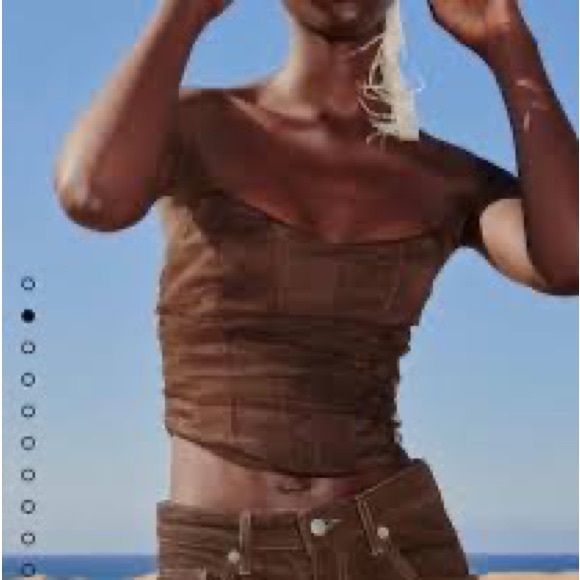 Zara tulle corset top in brown, size xs. NWT - Picture 8 of 10